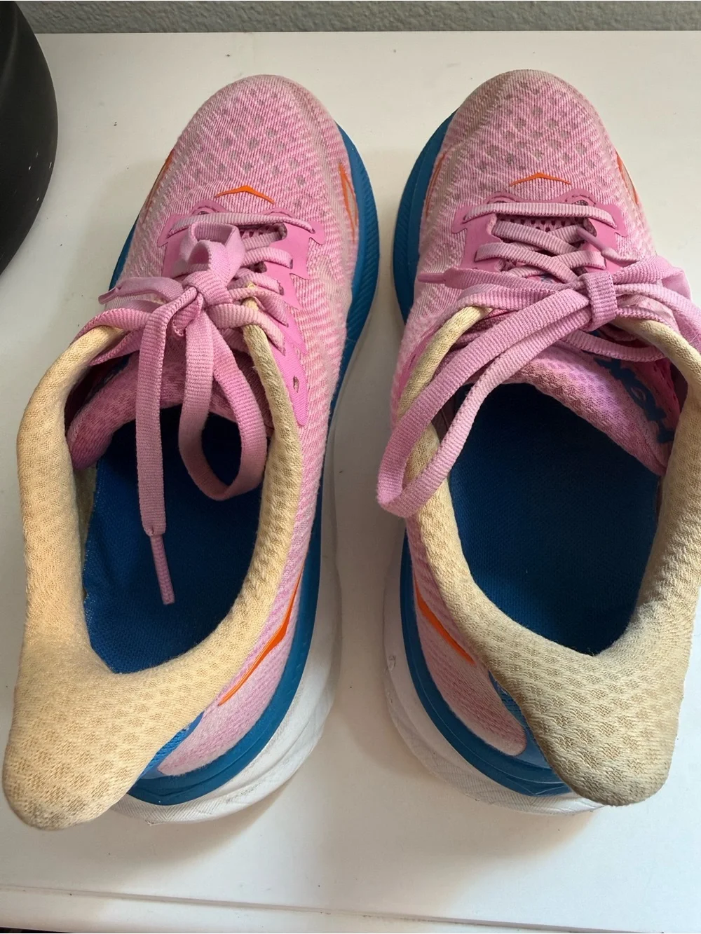 Hoka Clifton 9 Women size 7.5 Pink and Blue Running Sneaker